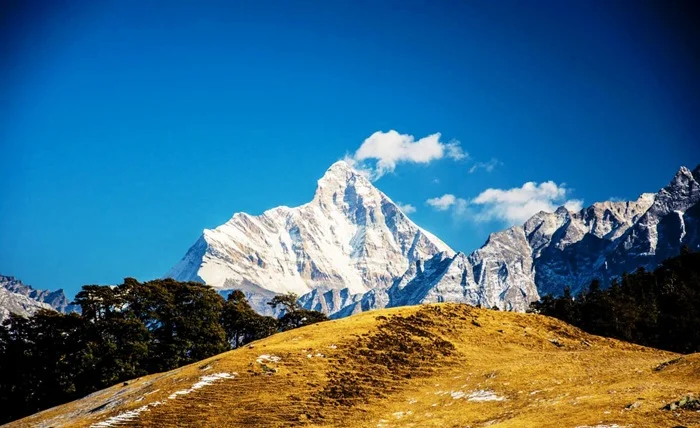 Snow-capped Mount Nanda Devi in the Himalayas